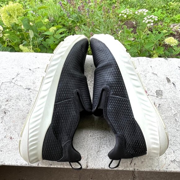 ECCO ATH-1FM ST.1 Black Diamond Perforation Slip-On Sneakers Shoes 9 9.5 40 Rare - Picture 5 of 7